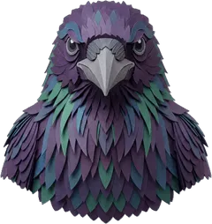The companion raven, seen head-on.